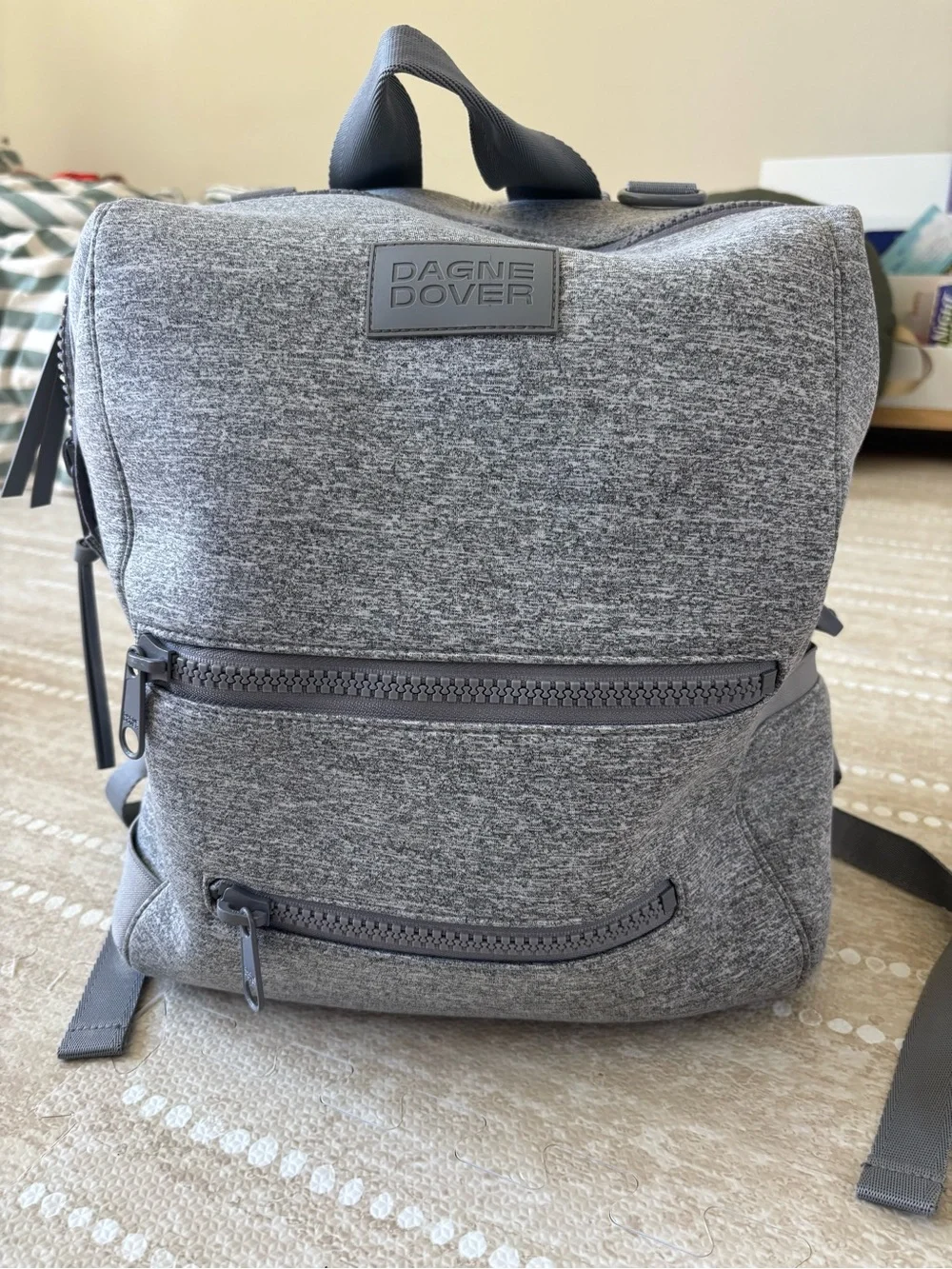 Dagne Dover Gray Heather Backpack Diaper Bag
